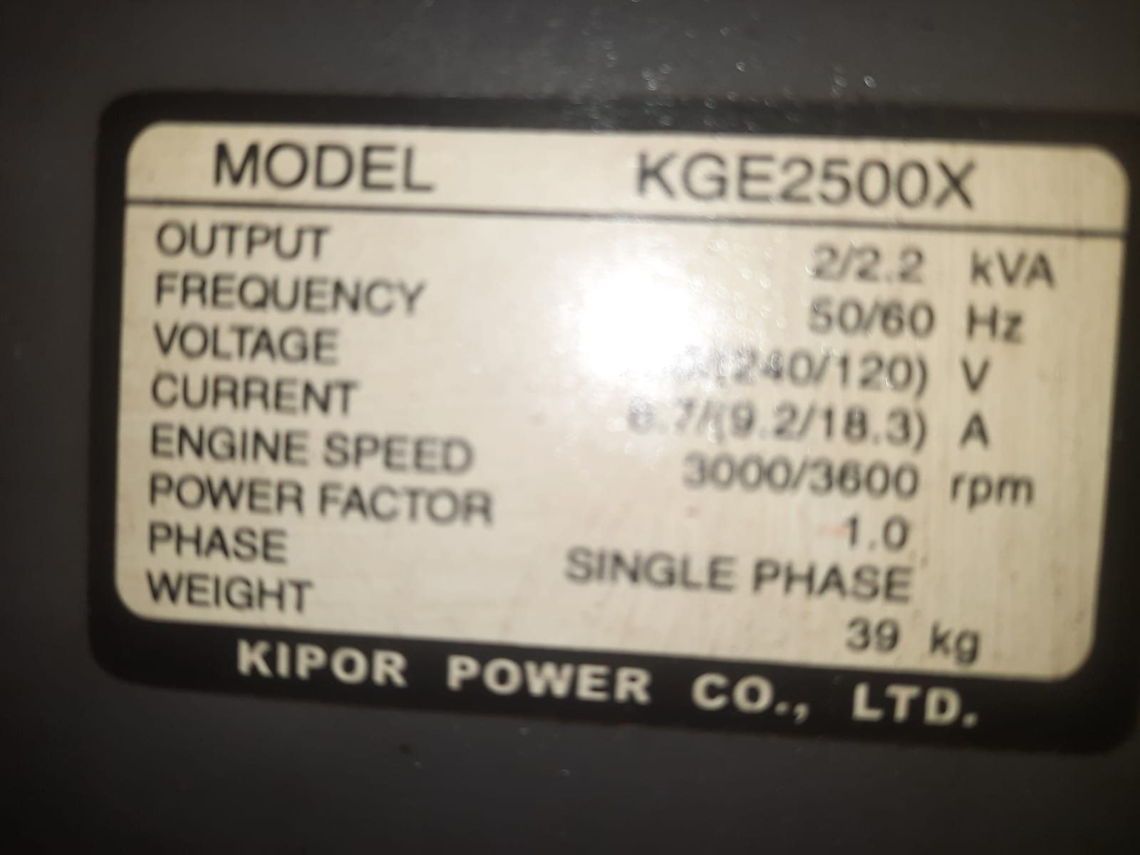 Kipor Generatori di corrente: Stromgenerator Kipor KGE2500X neuwertig – Difettoso da Wangs venduto da Whitewolf_X_ 1