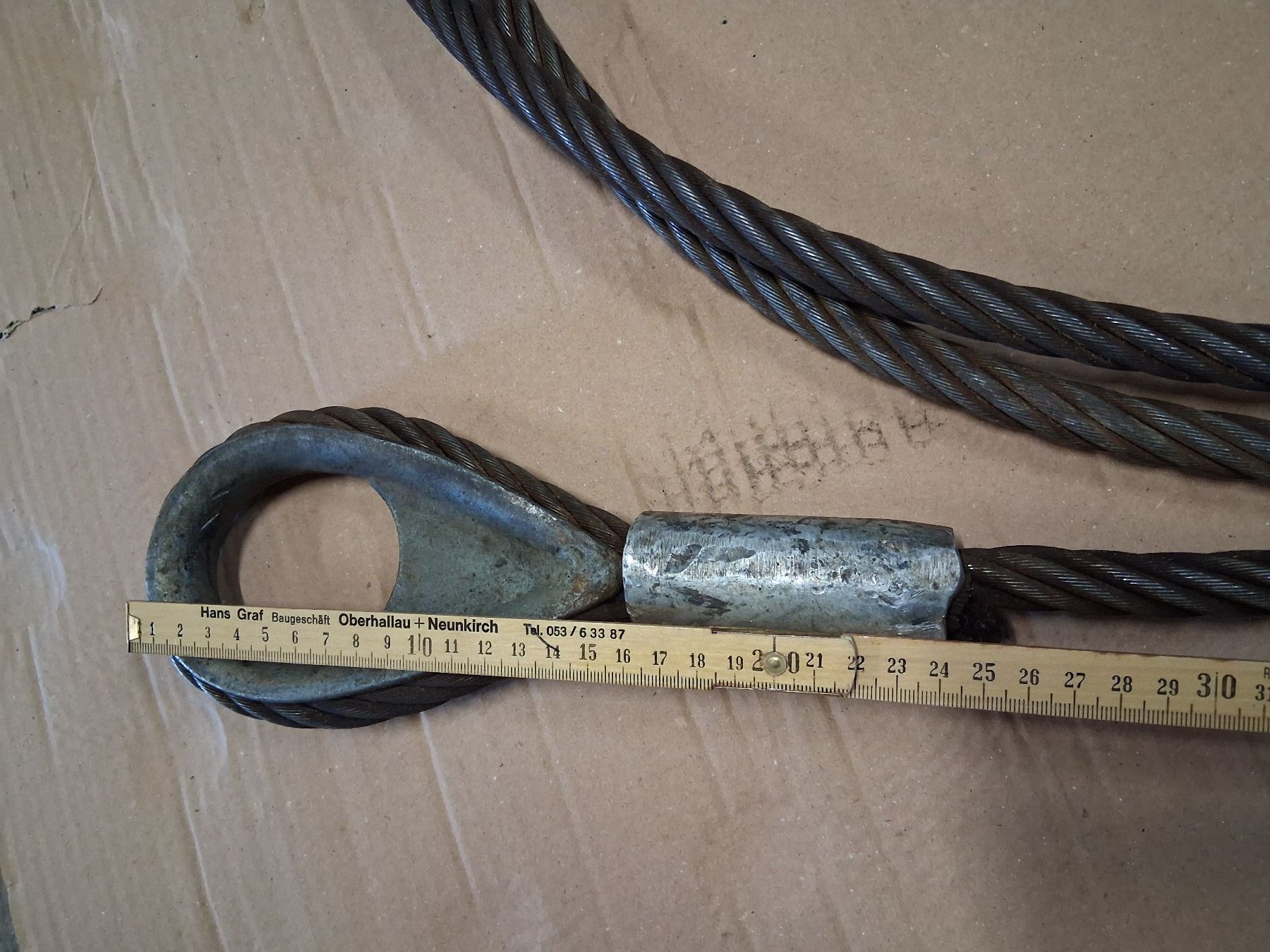 Ferramenta: Drahtseil 6m lang 15mm mit 2 Ösen – Usato da Guntmadingen venduto da Kringel327 1