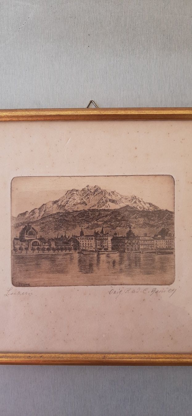 Foto & Immagini: Bilder-Luzern Original Radierungen handsigniert, Passpartout – Nuovo (secondo la descrizione) da Meggen venduto da ebu_t9xx 1
