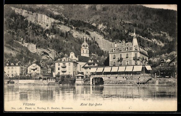 Cartoline postali: AK Vitznau, Hotel Rigi-Bahn – Usato da Berlin venduto da bartko-reher