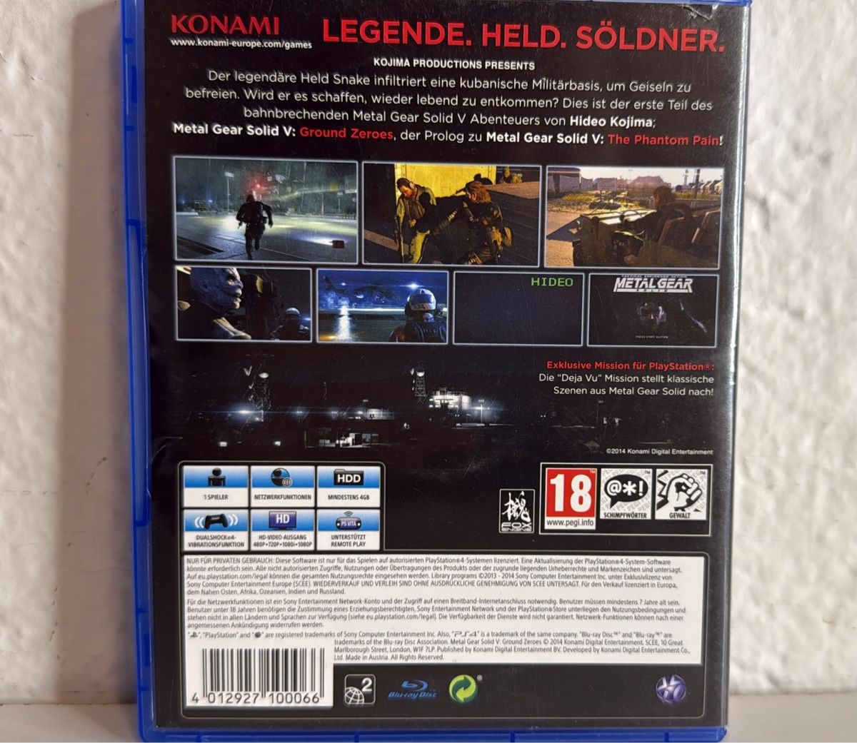 Sony Spiele: PS4/PS5 Metal Gear Solid V Ground Zeroes video game – Gebraucht aus Ehrendingen von bubulence 1