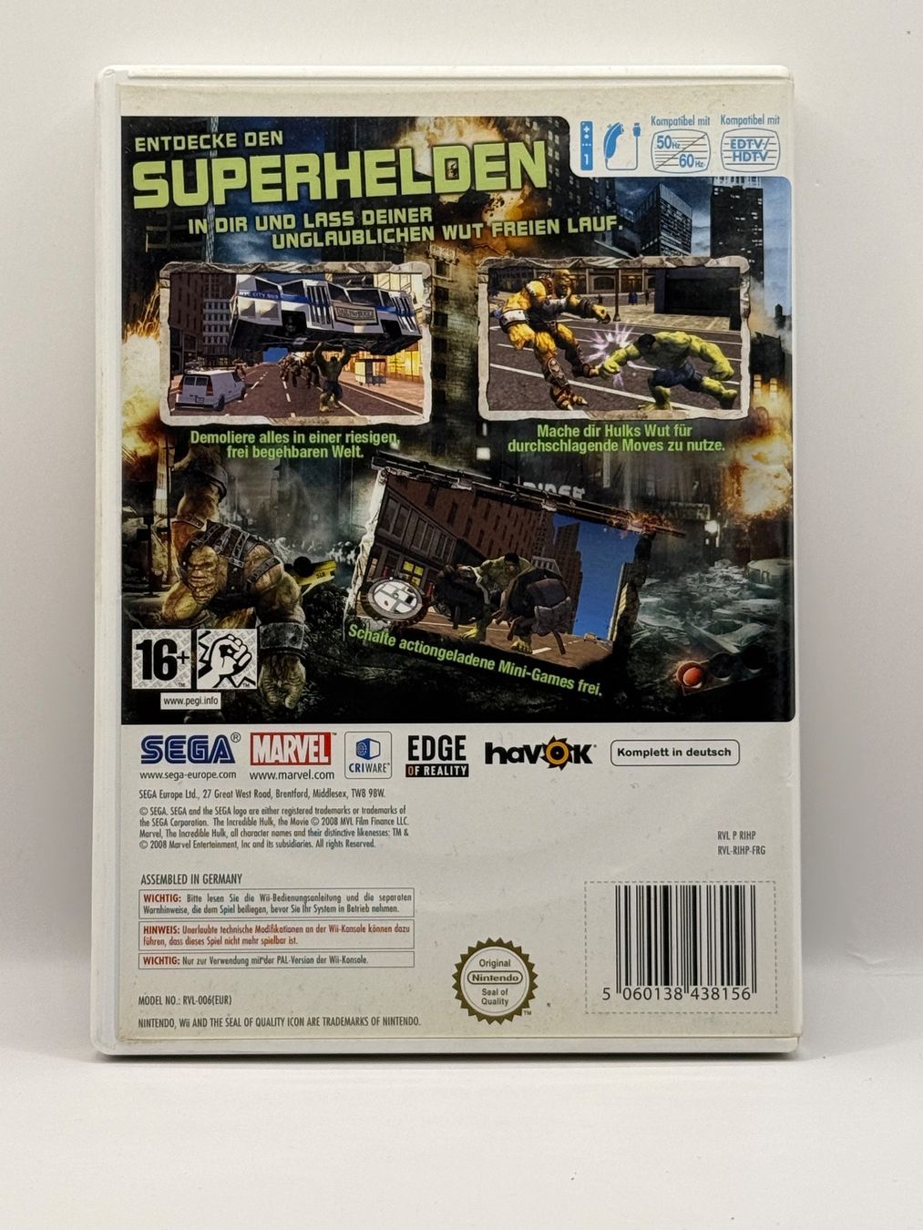Sega Giochi: Der Unglaubliche Hulk - Nintendo Wii – Usato da Dietikon venduto da gab_qz7y 1
