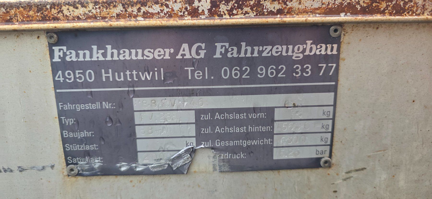 Fankhauser Anhänger: Lastwagen Anhänger alt – Defekt aus Dürnten von Runox-Verkauf 4