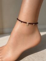 Wunderschöne Fusskette Anklet aus Granat Zirkonia 24 cm ✨NEU