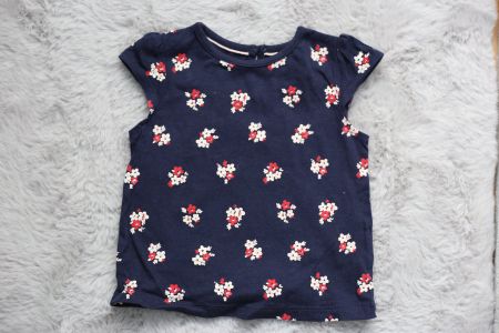 Baby Top C&A Gr. 68 dunkelblau Blumenmuster - Top Zustand