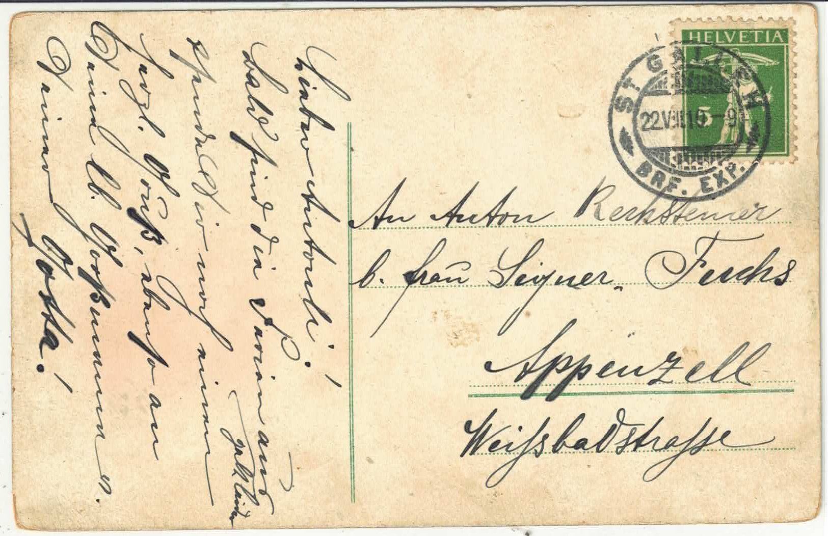 Cartoline postali: St. Gallen - St. Othmarskirche mit Rosenberg – Usato da Ettingen venduto da Kartenplanet 1