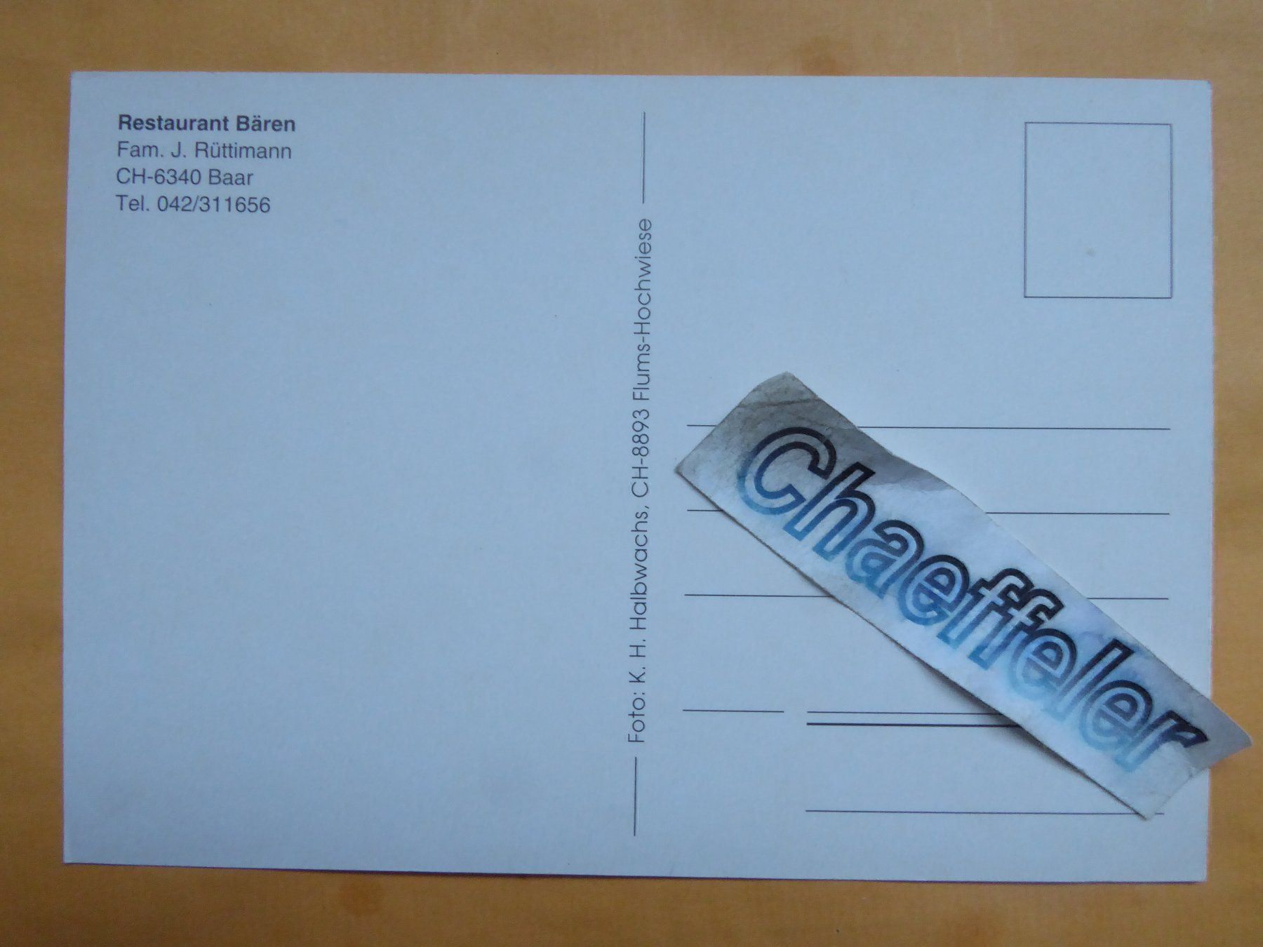 Cartes postales: Restaurant Bären, 6340 Baar – D'occasion à Zürich par Chaeffeler 1