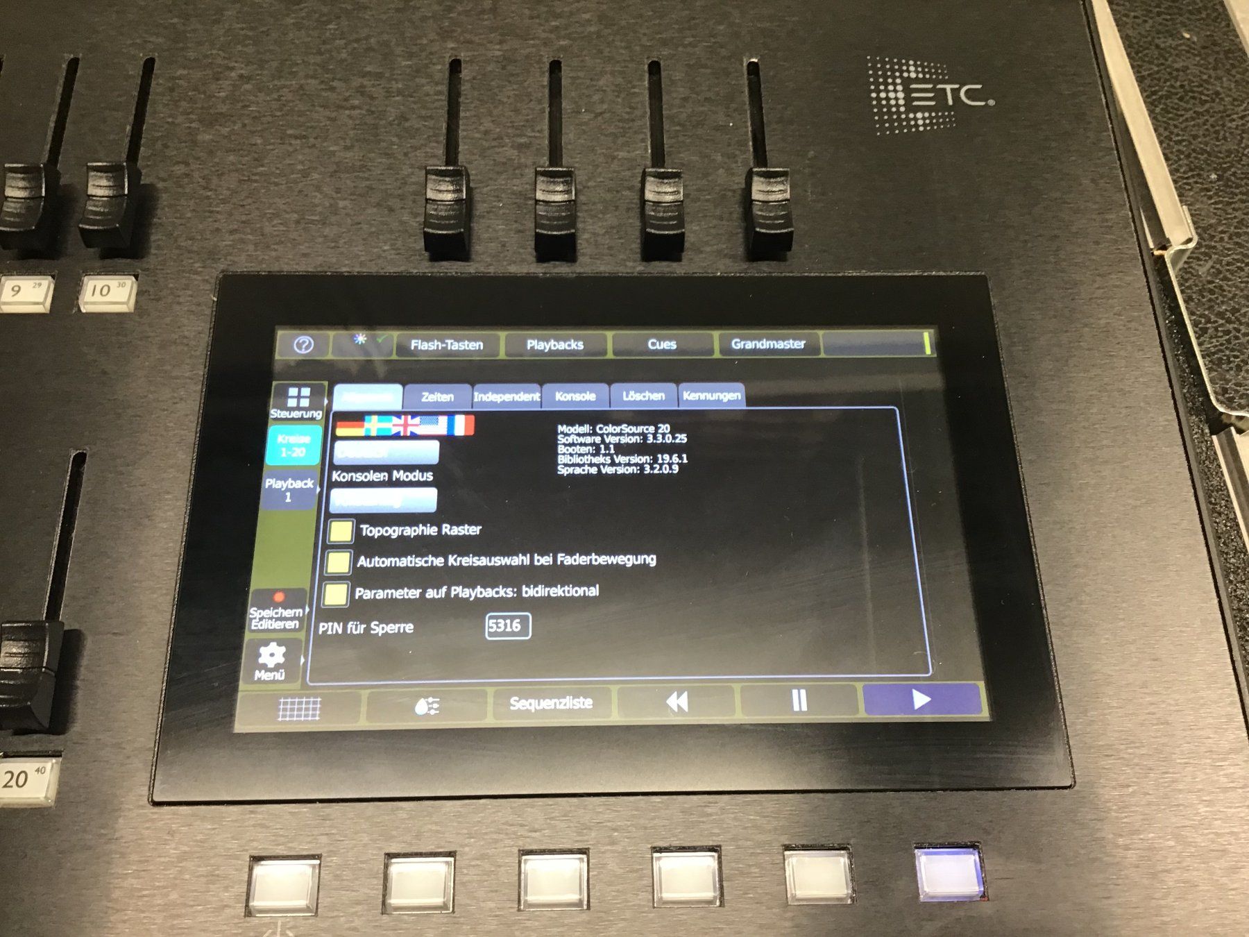 Sistema di controllo: DMX Lichtsteuerung ETC Colorsource 20 – Usato da Leuggern venduto da stagem 2