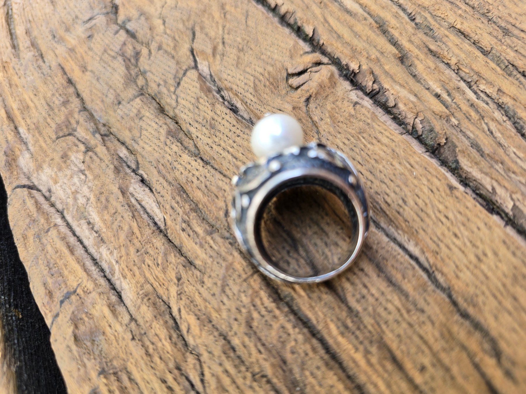 Anelli: Schmuck: Silber-Ring mit Zuchtperle-Nr. 8 – Usato da Romanshorn venduto da Rachacha 4