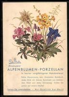 Reklame für handgemaltes Alpenblumen-Po