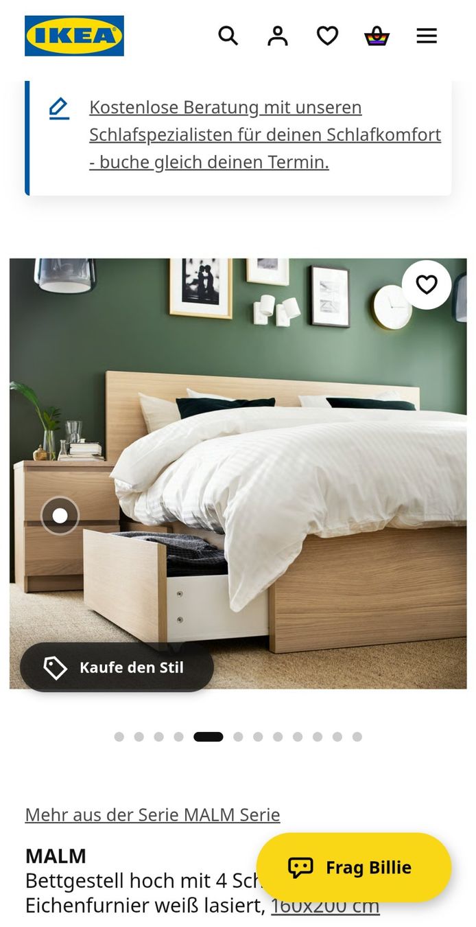Ikea Letti: MALM Bettgestell hoch mit 4 Schubladen mit 2 Lattenroste – Usato da Zürich venduto da efs_vck6 5