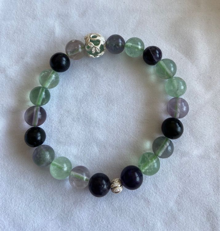 Bracciali & Braccialetti: Edelstein Armband Fluorit mit echt Silber auf Mass – Nuovo e nell'imballaggio originale da Zuzwil SG venduto da Lemliskat 8