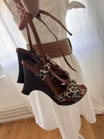 Keilabsatz Sandalen Leder Gr. 39 guter Zustand