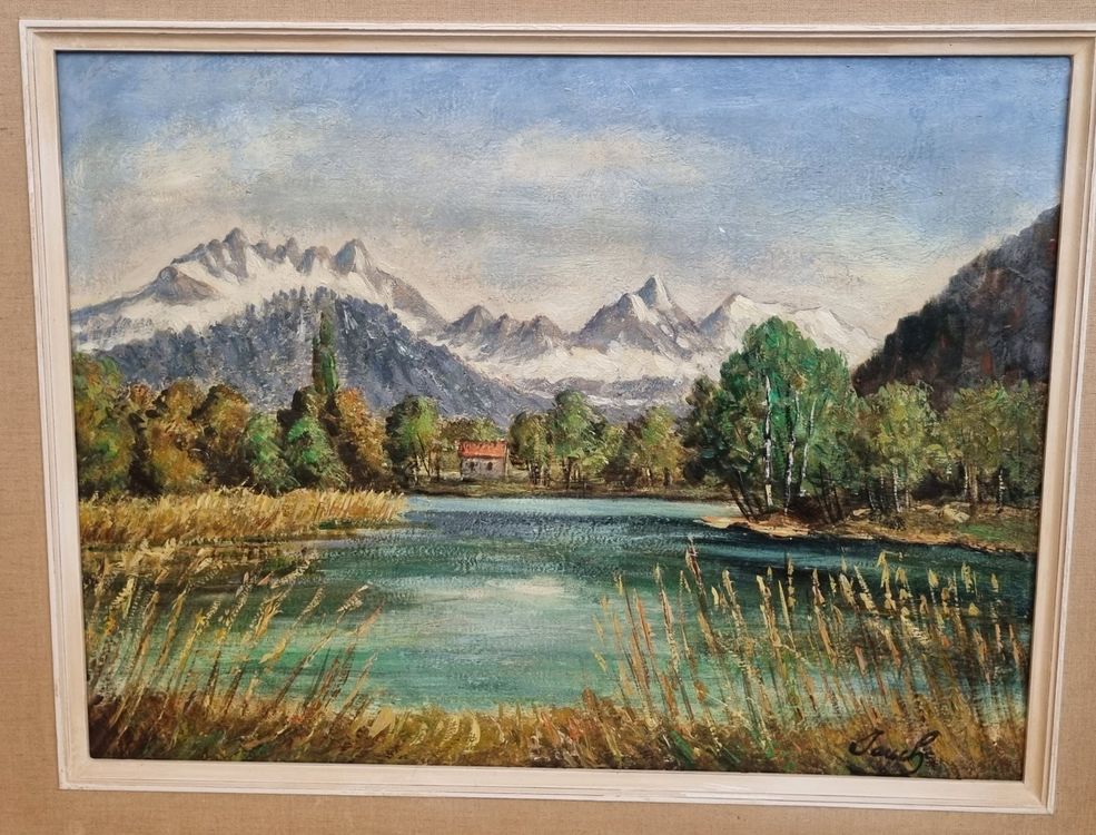 Gemälde: Grosses antikes Ölgemälde «Schachensee» signiert von «Jauch" – Gebraucht aus Baar von Insch81 1