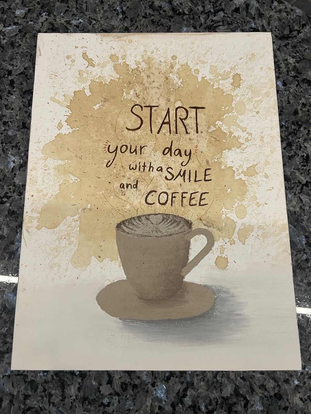Gemälde: Kaffee Bild - "Start your day with a Smile&Coffee" – Neu (gemäss Beschreibung) aus Ziefen von Celine.Luana_H