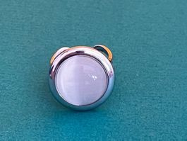 Wie Neu!!  Runden Stahl Weiss Ring (58)