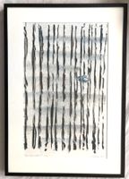 Abstrakte Grafik "Das Auge wacht" – signiert A. Müller, 1995