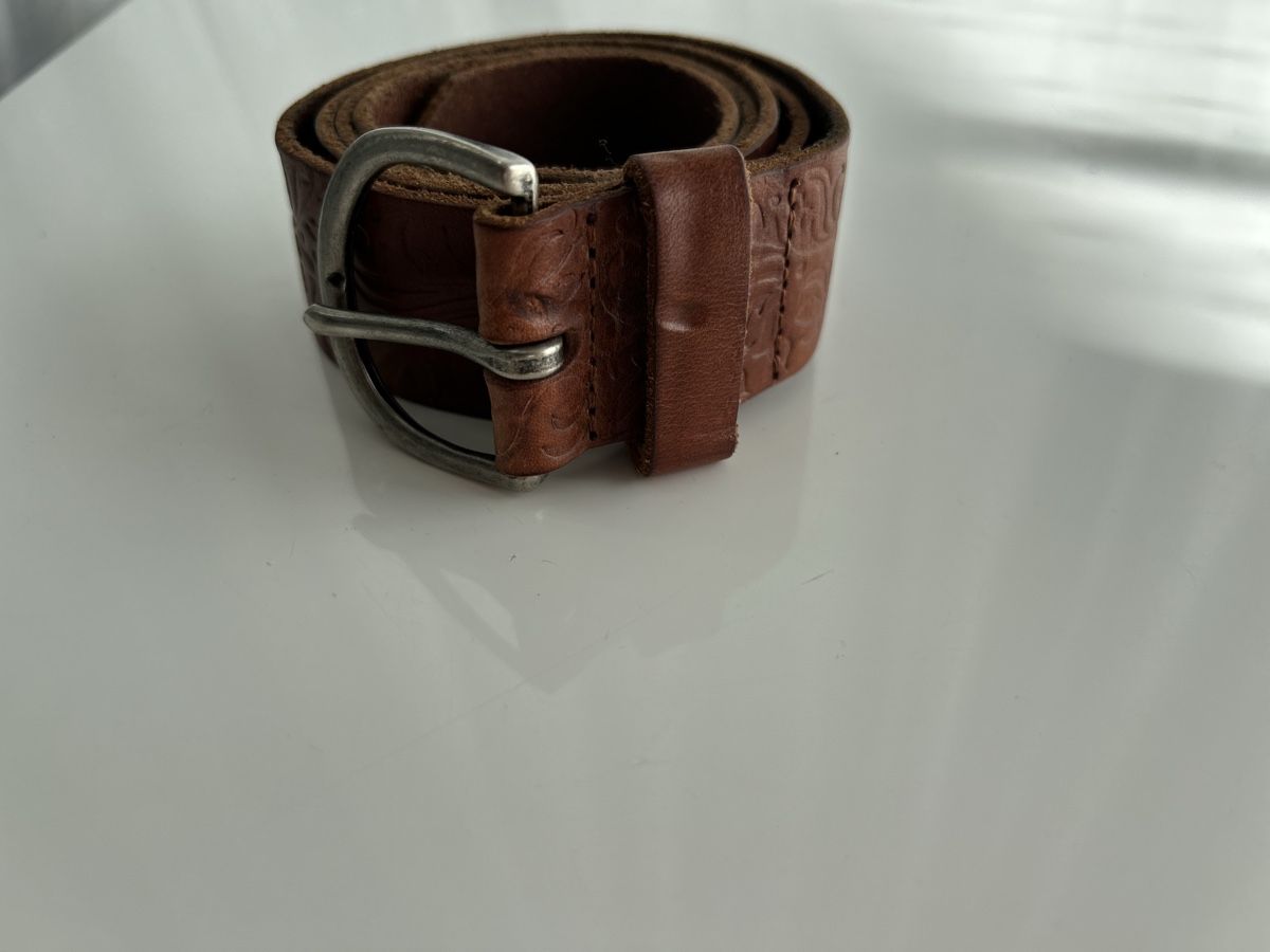 Ceintures: Vintage Leather belt brown embossed pattern – Neuf (Voir description) à Saland par ele_vc96 1