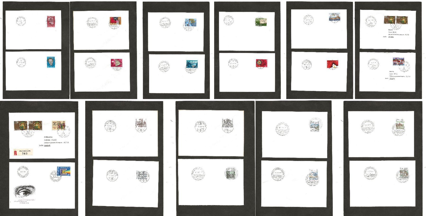 Tutti i francobolli: Schweiz 22 FDC Einzelfrankaturen – Usato da Au ZH venduto da xelagreb01
