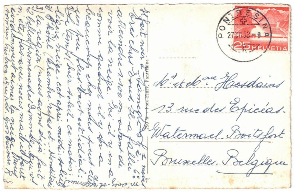 Cartoline postali: Pontresina - Skilift – Usato da Binningen venduto da Mountainrider 1