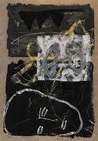 Originales abstraktes Kunstwerk – Mischtechnik auf Papier