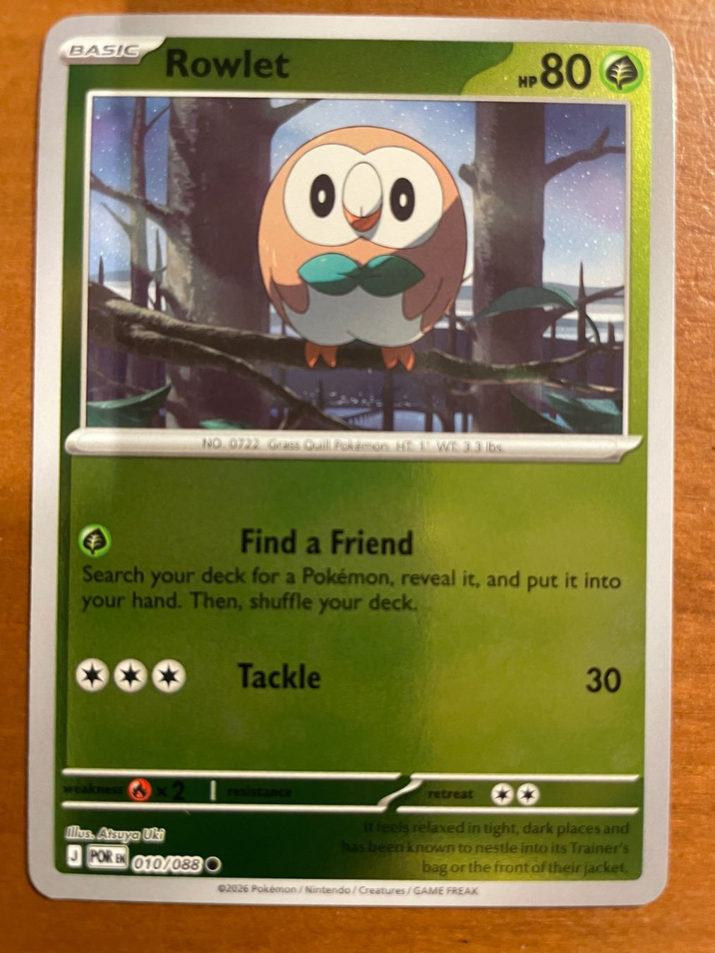 Pokémon Carte collezionabili: Pokemon Rowlet Reverse (Versand gratis) – Nuovo (secondo la descrizione) da Chur venduto da Angerson