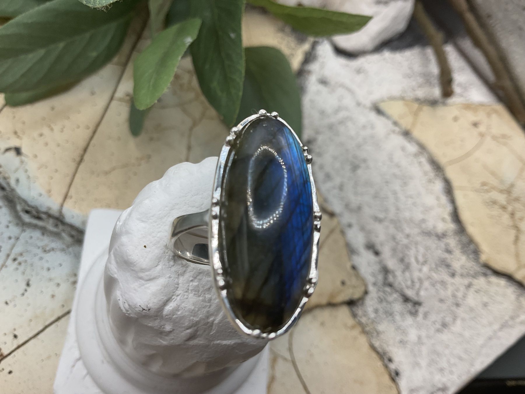 Anelli: Labradorit Ring Sterlingsilber weissverg. Gr.8.5 – Nuovo (secondo la descrizione) da luzern venduto da Alpendorf1 1