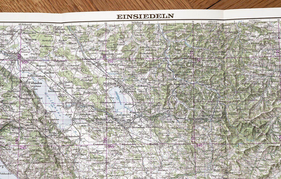 Landkarten & Atlanten: Topographische Karte, Einsiedeln 1948 – Gebraucht aus Bern von Maccalvin 4