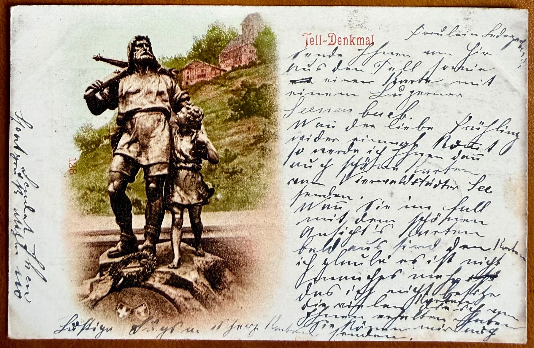 Cartoline postali: Aldorf - Tell - Denkmal - Litho 1900 – Usato da Lutry venduto da Ediego