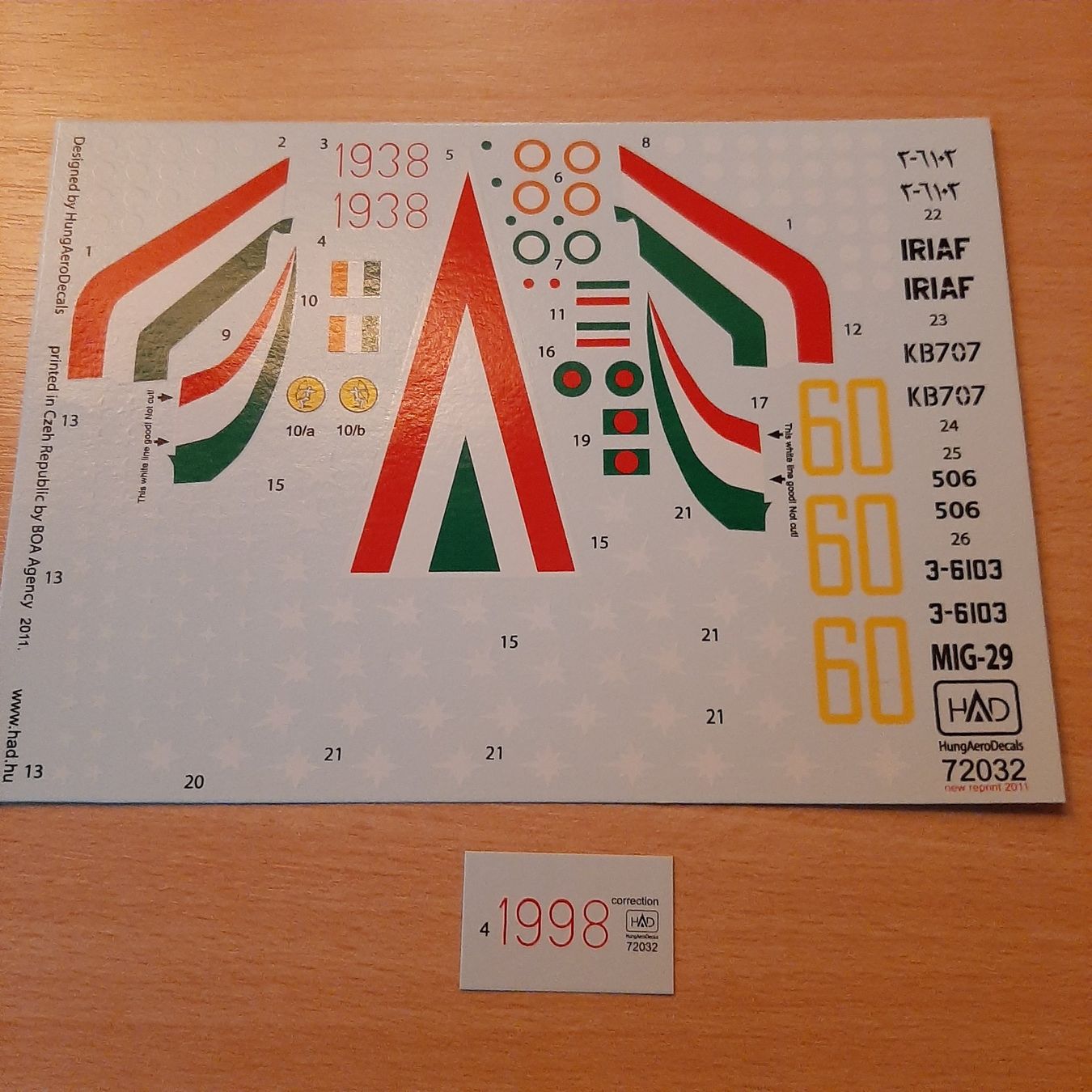 Kit di modellismo & Modellini statici: D 122 ... MIG-29 B ... HAD 72032 ... Decal – Nuovo (secondo la descrizione) da Bonstetten venduto da Benibanny59 3