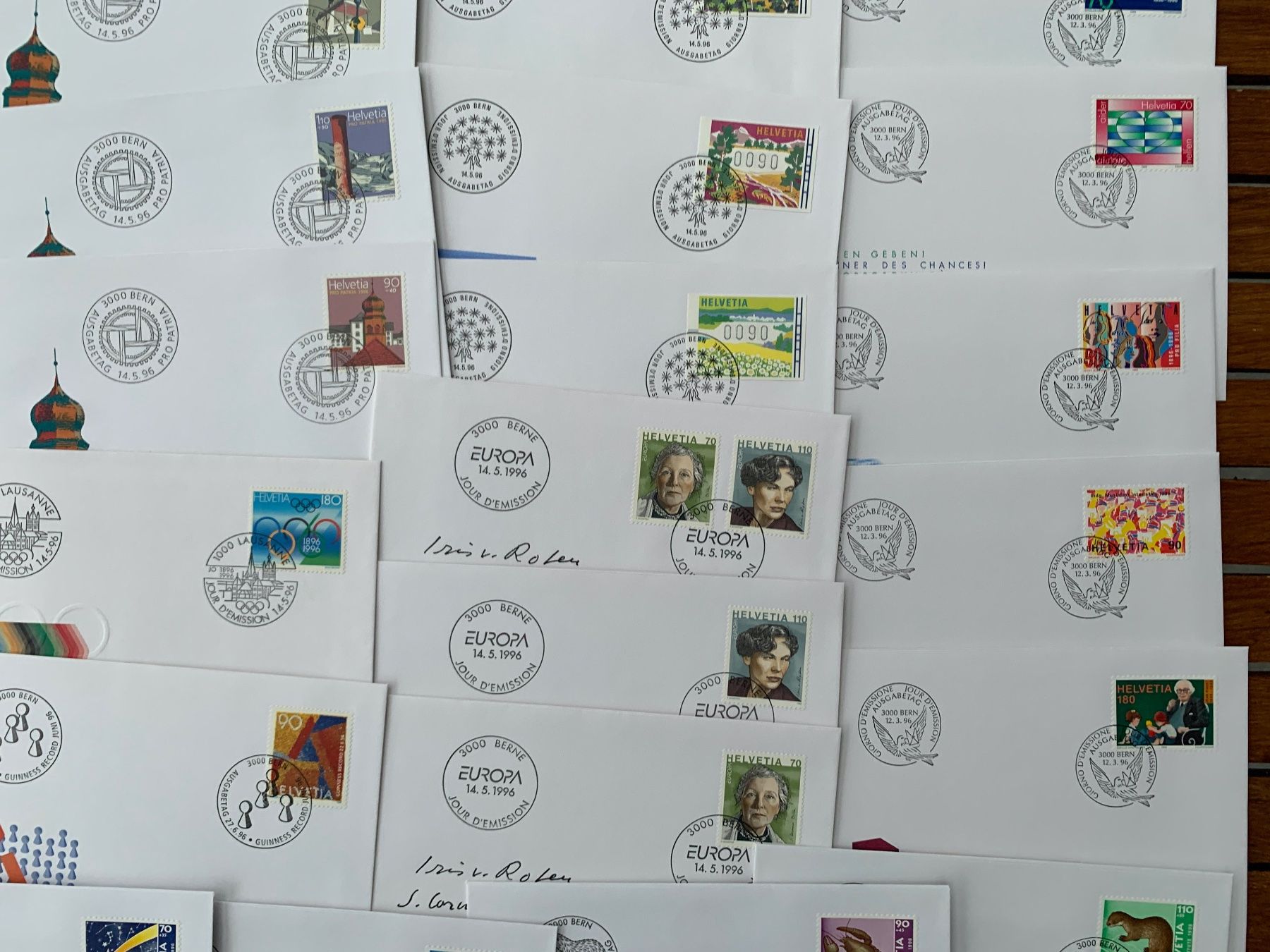 Tutti i francobolli: 1996 - 39 FDC - mit Einzelmarken - avec timbres isolés – Nuovo (secondo la descrizione) da Chavornay venduto da 4dphila 4