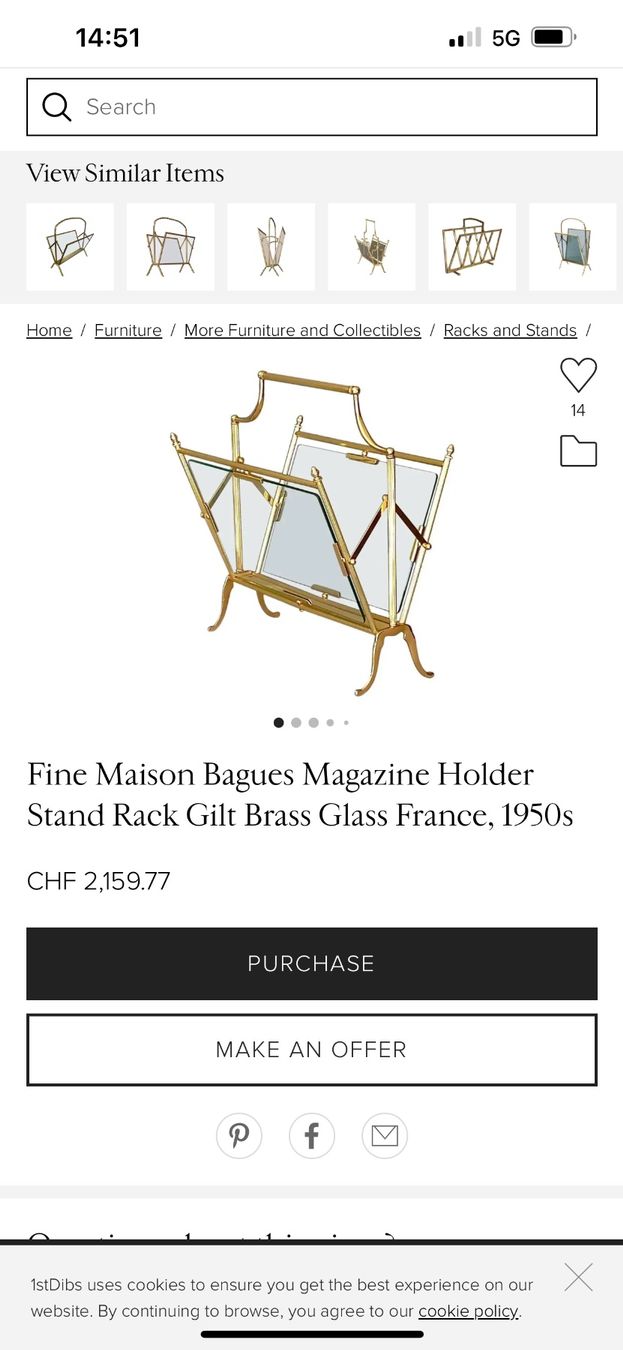 Sonstiges für Haushalt & Wohnen: Vintage Messing und Glas Zeitungsständer – Gebraucht aus Rorschach von TimelessTrading 4