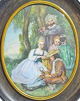Gemälde antik "FÊTES ELEGANTES"