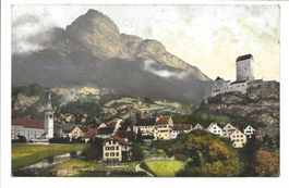 Sargans (SG) Dorfpartie - Schloss - Kirche - Altstadt - 1909