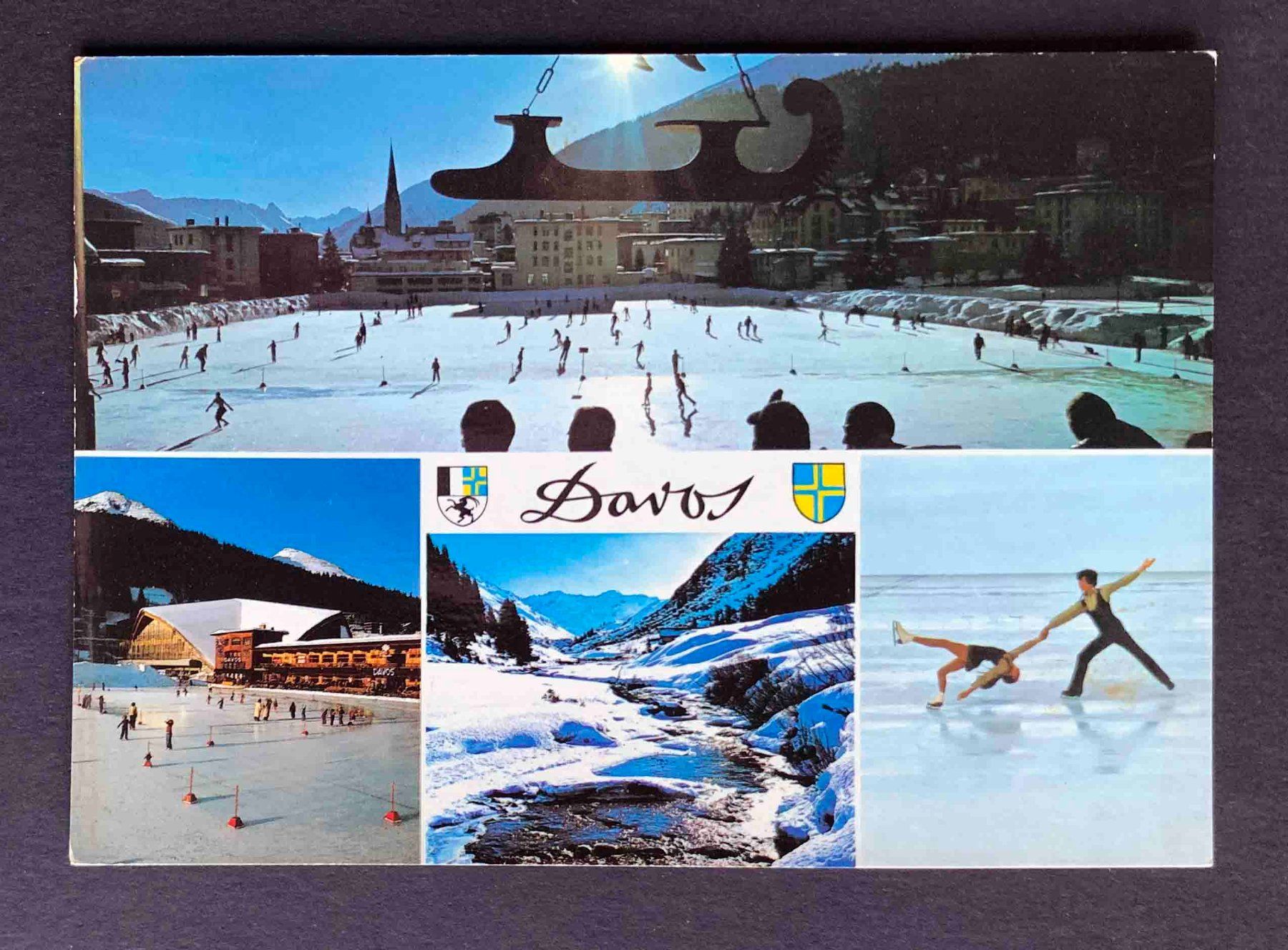 Cartes postales: AK Davos Eisbahn – D'occasion à Goldau par artelier1