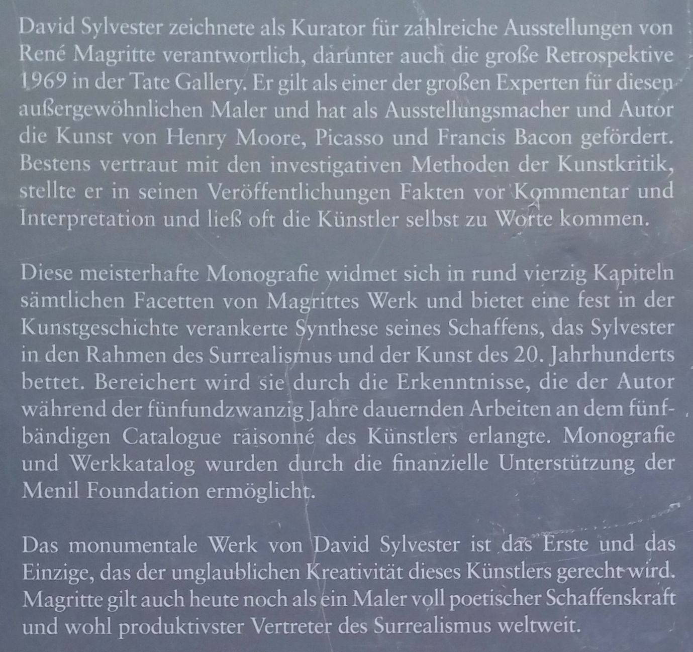 Libri: Magritte - Monografie, von David Sylvester, originalverpackt – Usato da Oberriet SG venduto da ganesh435 2