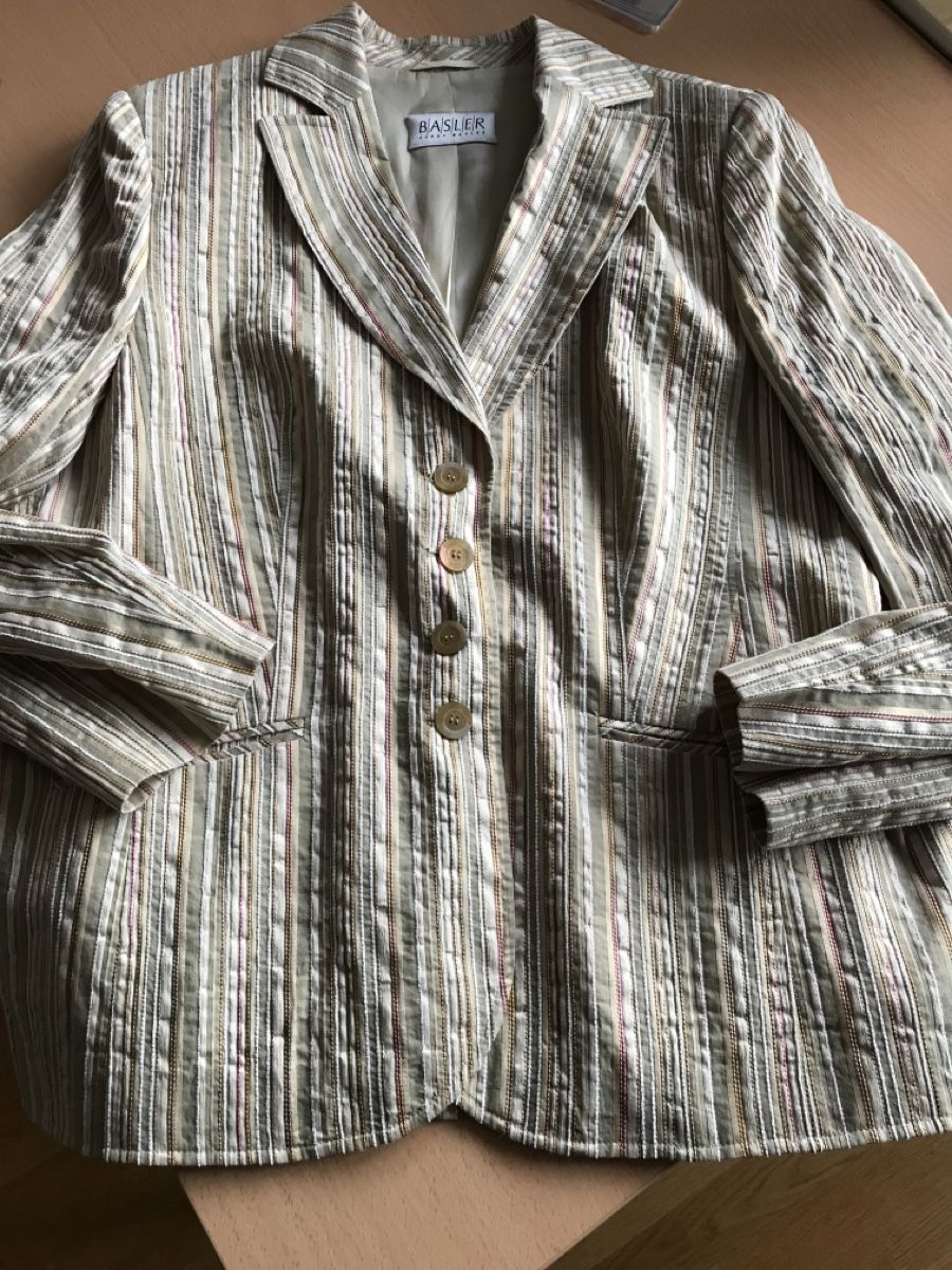 Basler Giacche: Veste BASLER élégante à rayures T 42 beige rosé – Nuovo (secondo la descrizione) da Morges venduto da sandy069 2