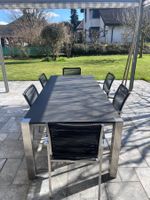 Hochwärtiges Gartentischset + 6 passende Stühle