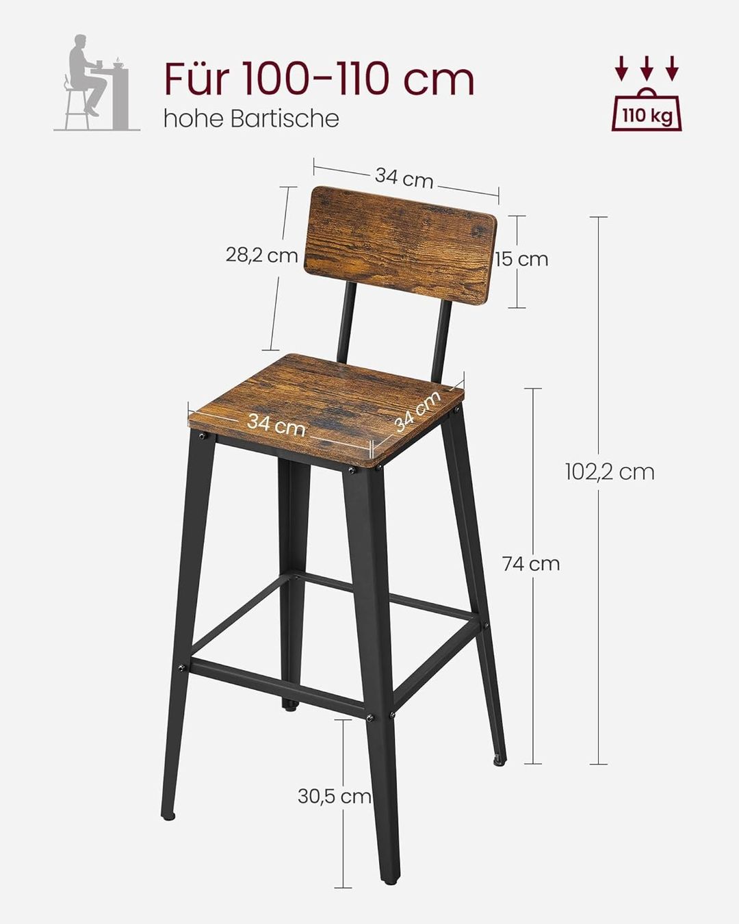 Sgabelli: Barhocker, Barstühle, 2er Set – Nuovo (secondo la descrizione) da Sins venduto da Taschending 6