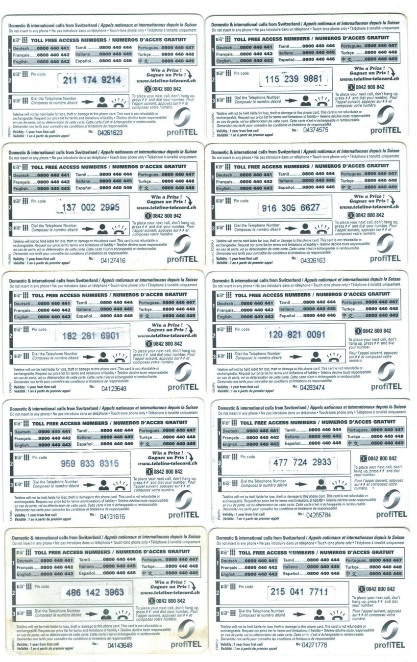 Telefon- & Taxkarten: 10 Teleline Telefonkarten – Gebraucht aus Zürich von tol_b7c7 1