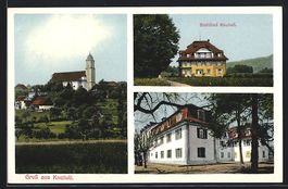 Knutwil, Blick zur Kirche, Stahlbad Knut