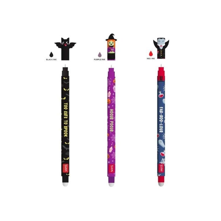 Stylos Gel Effaçables Halloween - Trousse Silicone Kawaii (âne) + 12 Stylos - Idéal école Et Bureau