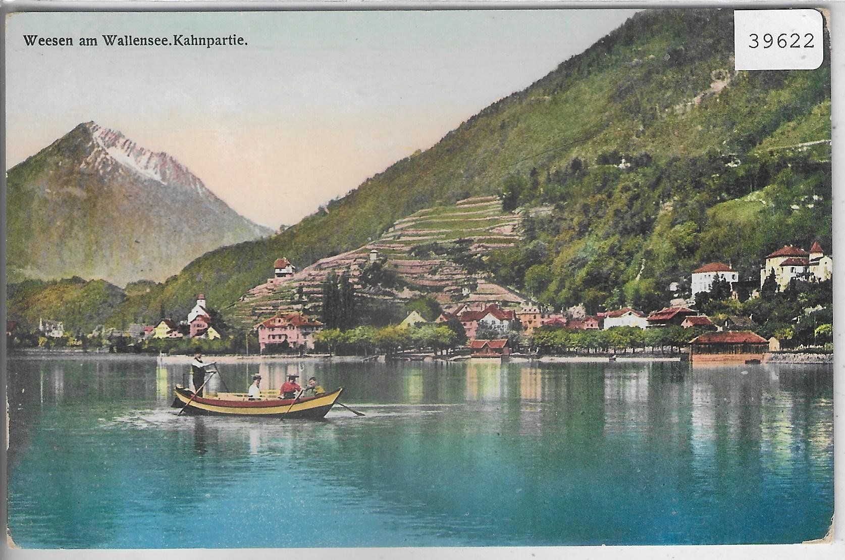 Ansichtskarten: Weesen am Wallensee - Kahnpartie - Litho – Gebraucht aus Ettingen von Kartenplanet