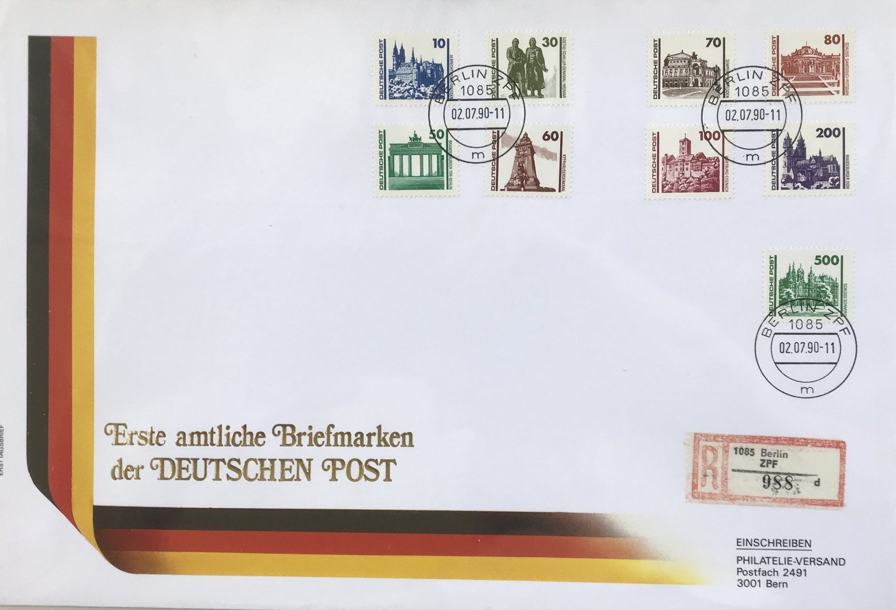 Tutti i francobolli: FDC MAXI ERSTE AMTLICHE BRIEFMARKE DER DEUTSCHEN POST – Usato da Ostermundigen venduto da crazy-horse-1840