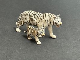 Schleich Tiger und Tigerbaby weiss - wie neu