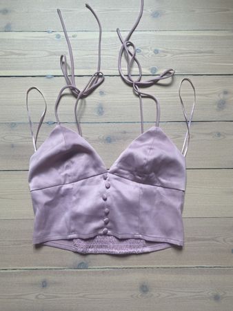 URBAN OUTFITTERS Top Pink Satin Size S Button detail
