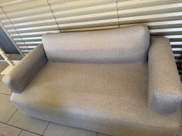 Sofa 2-Sitzer grau Stoff
