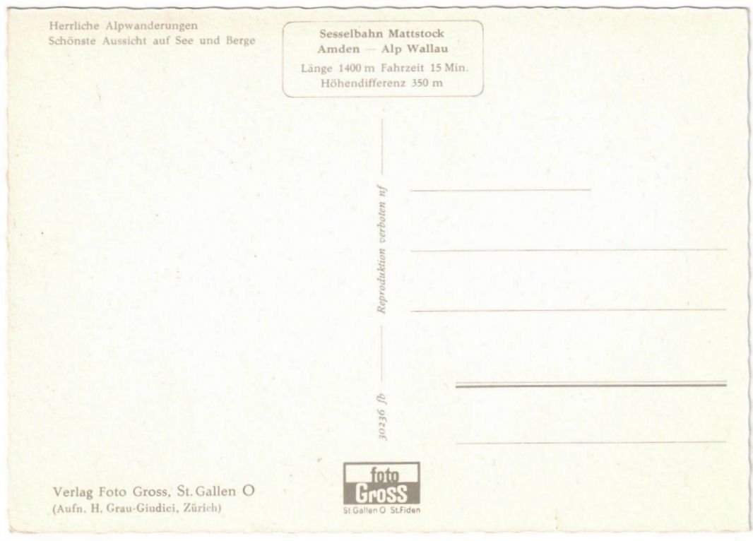 Cartoline postali: Amden - Sessellift – Usato da Binningen venduto da Mountainrider 1