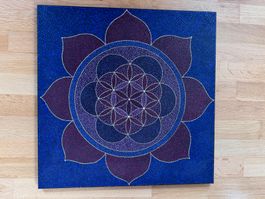 Wunderschöne Mandala, Blume des Lebens, von Hand gemacht
