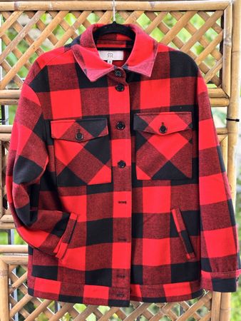 Rote Holzfällerjacke, Grösse 36